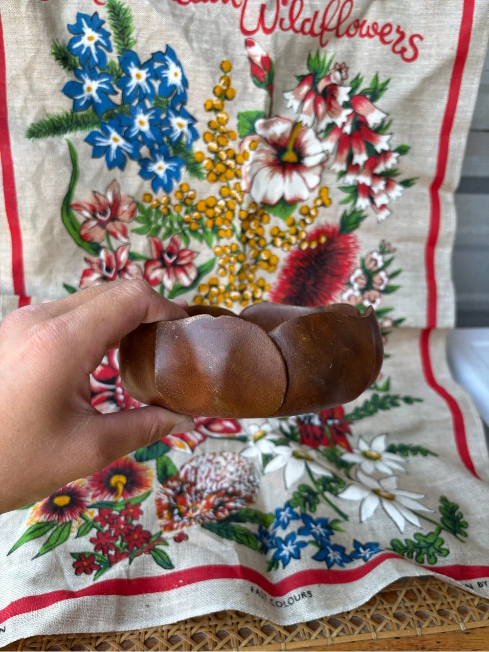 Handcrafted Brown Wooden Bowl - Natural Finish